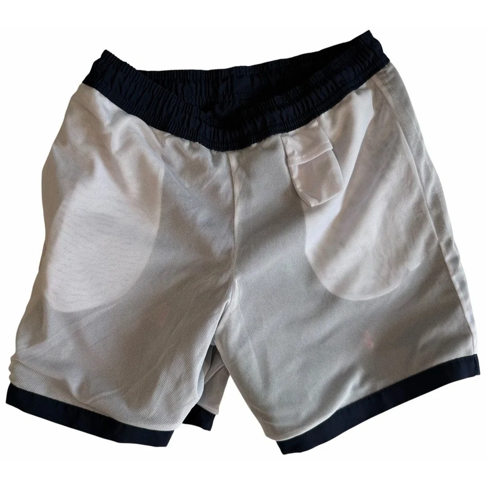 Polo Ralph Lauren Young Boys Navy Blue AOP Logo Swim Trunks Shorts Size M 10/12